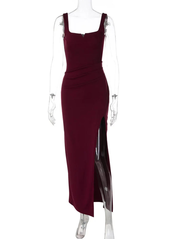 Vestido Maxi Chic Escote Abertura