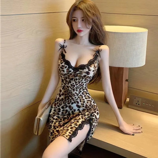 Camisón Leopardo Encaje