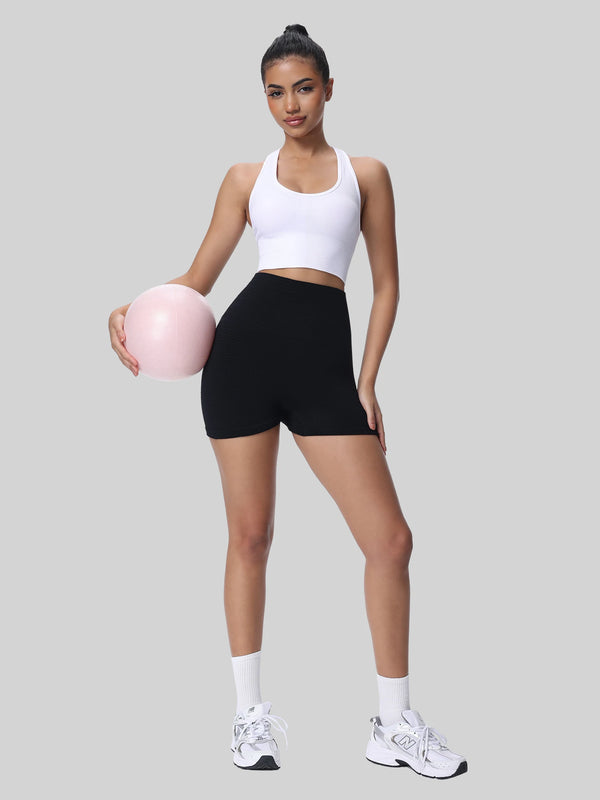 Shorts Deportivos Negros Cintura Alta